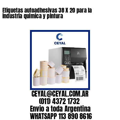 Etiquetas autoadhesivas 38 X 20 para la industria quimica y pintura
