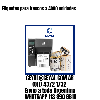 Etiquetas para frascos x 4000 unidades