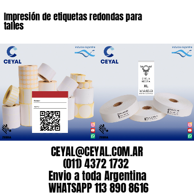 Impresión de etiquetas redondas para talles
