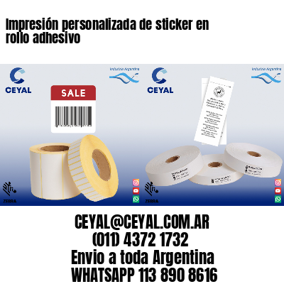 Impresión personalizada de sticker en rollo adhesivo