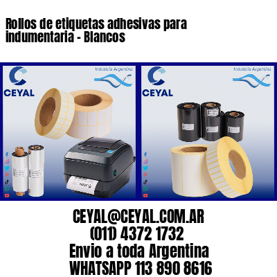 Rollos de etiquetas adhesivas para indumentaria – Blancos