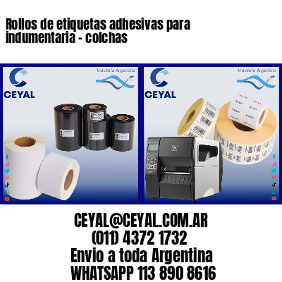 Rollos de etiquetas adhesivas para indumentaria – colchas