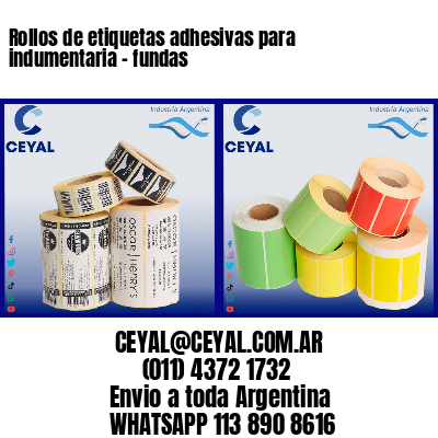 Rollos de etiquetas adhesivas para indumentaria – fundas