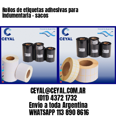 Rollos de etiquetas adhesivas para indumentaria – sacos
