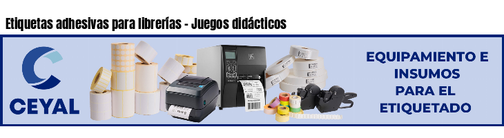 Etiquetas adhesivas para librerías - Juegos didácticos