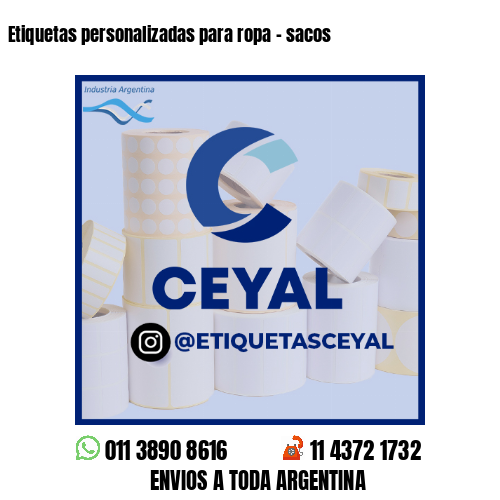 Etiquetas personalizadas para ropa - sacos