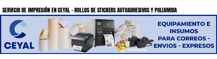 SERVICIO DE IMPRESIÓN EN CEYAL - ROLLOS DE STICKERS AUTOADHESIVOS Y POLIAMIDA