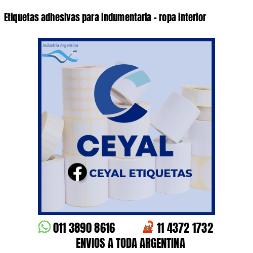 Etiquetas adhesivas para indumentaria - ropa interior