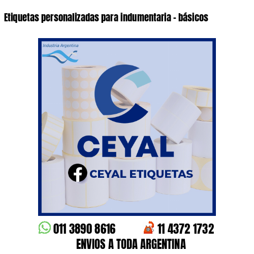 Etiquetas personalizadas para indumentaria - básicos