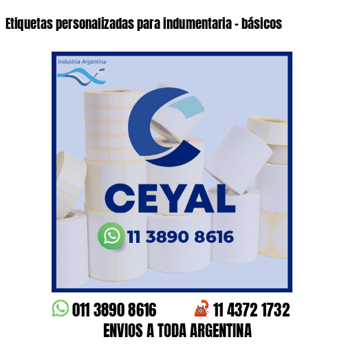 Etiquetas personalizadas para indumentaria - básicos