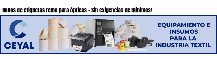 Rollos de etiquetas remo para ópticas - Sin exigencias de mínimos!