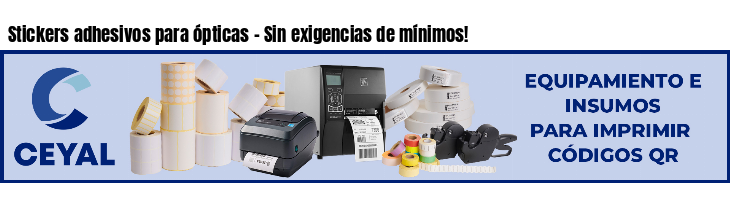 Stickers adhesivos para ópticas - Sin exigencias de mínimos!