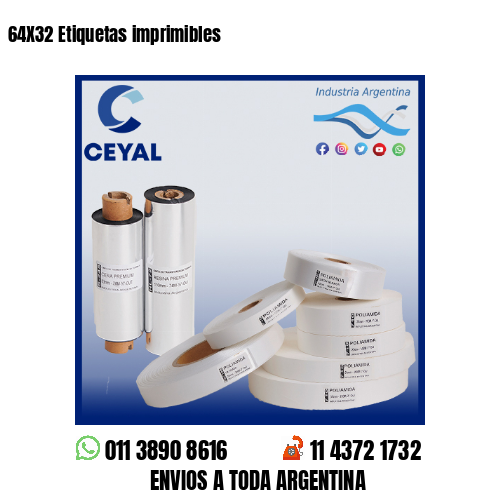 64X32 Etiquetas imprimibles