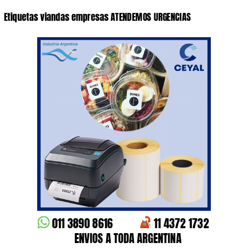 Etiquetas viandas empresas ATENDEMOS URGENCIAS