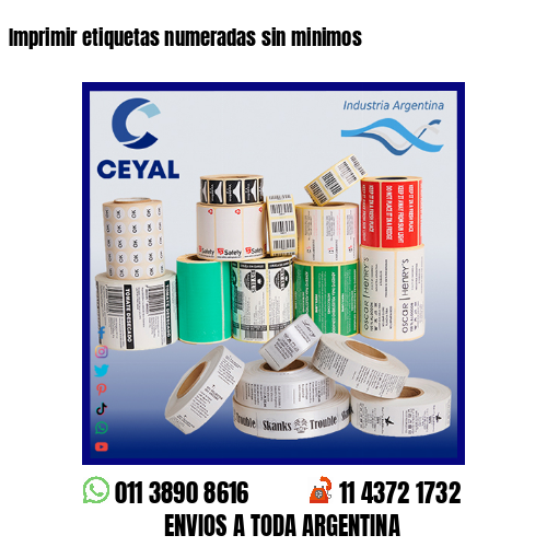 Imprimir etiquetas numeradas sin minimos