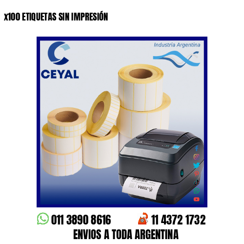 x100 ETIQUETAS SIN IMPRESIÓN