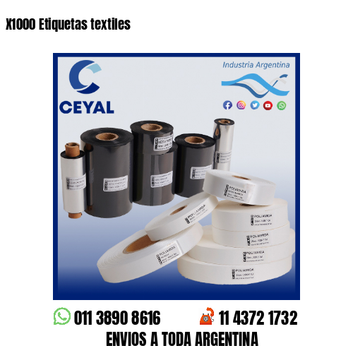 X1000 Etiquetas textiles