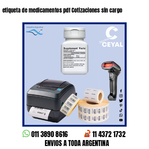 etiqueta de medicamentos pdf Cotizaciones sin cargo