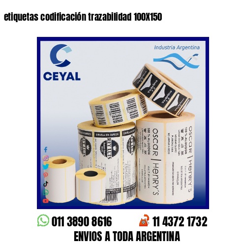 etiquetas codificación trazabilidad 100X150