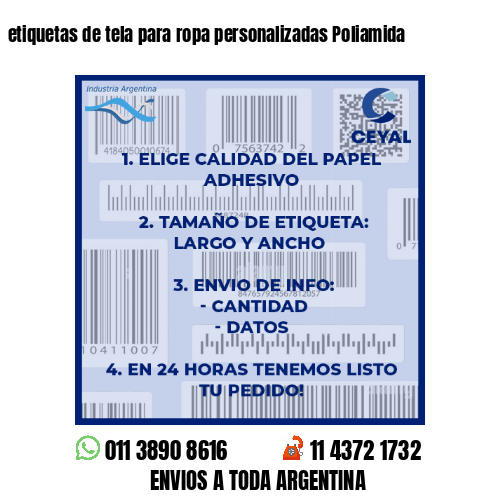 etiquetas de tela para ropa personalizadas Poliamida