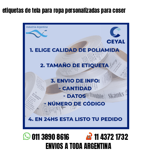etiquetas de tela para ropa personalizadas para coser