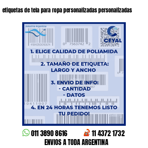 etiquetas de tela para ropa personalizadas personalizadas