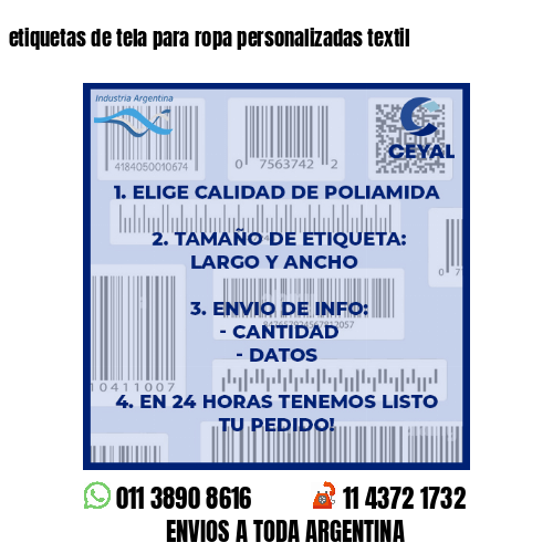 etiquetas de tela para ropa personalizadas textil