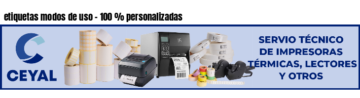 etiquetas modos de uso - 100 % personalizadas