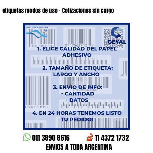 etiquetas modos de uso – Cotizaciones sin cargo