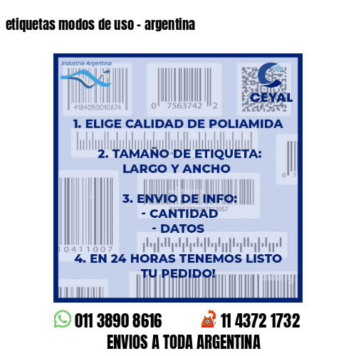 etiquetas modos de uso – argentina
