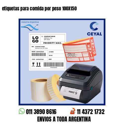etiquetas para comida por peso 100X150