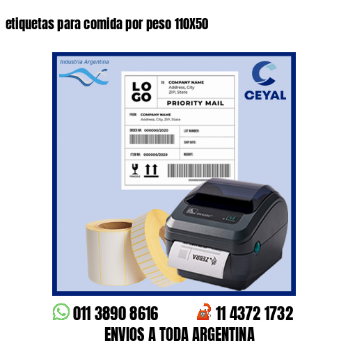 etiquetas para comida por peso 110X50