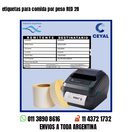 etiquetas para comida por peso RED 28