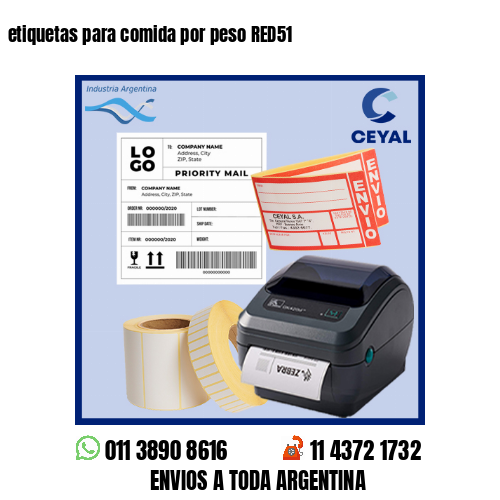 etiquetas para comida por peso RED51