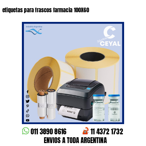 etiquetas para frascos farmacia 100X60