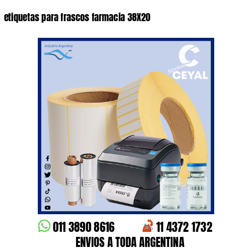 etiquetas para frascos farmacia 38X20
