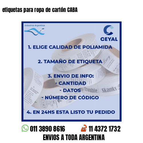 etiquetas para ropa de cartón CABA