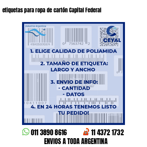 etiquetas para ropa de cartón Capital Federal
