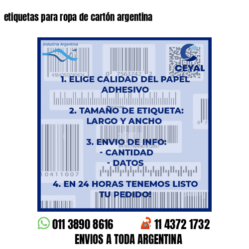 etiquetas para ropa de cartón argentina