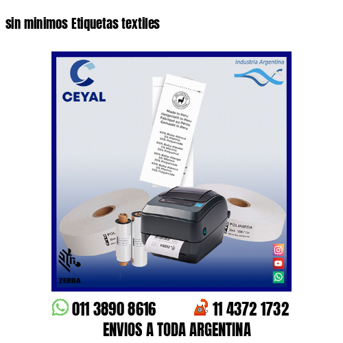 sin minimos Etiquetas textiles