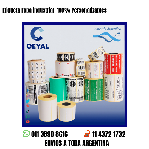 Etiqueta ropa industrial  100% Personalizables