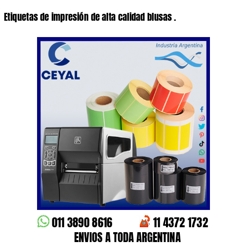 Etiquetas de impresión de alta calidad blusas .