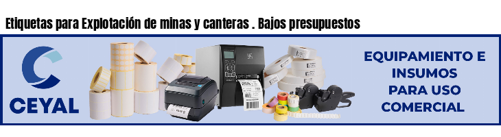 Etiquetas para Explotación de minas y canteras . Bajos presupuestos