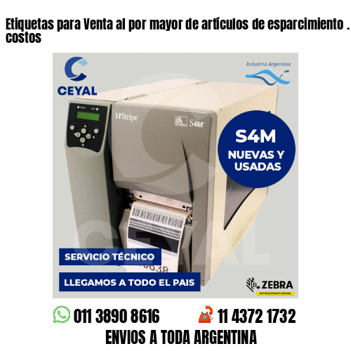 Etiquetas para Venta al por mayor de artículos de esparcimiento . Matriz de costos