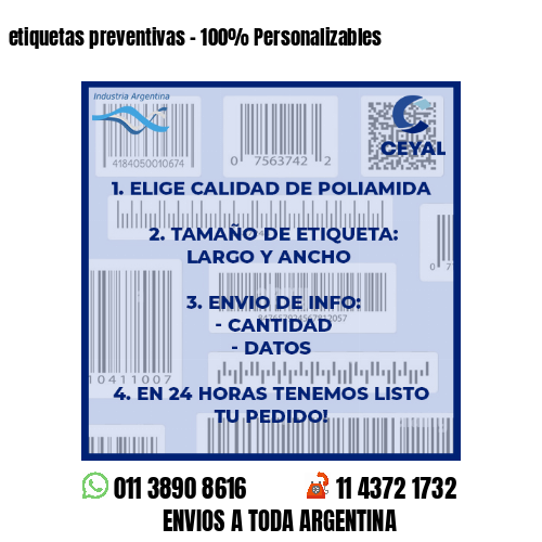 etiquetas preventivas – 100% Personalizables