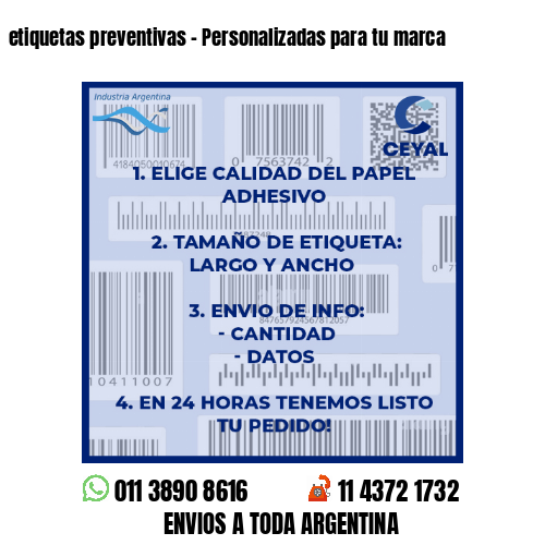 etiquetas preventivas – Personalizadas para tu marca