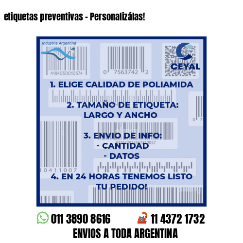 etiquetas preventivas – Personalizálas!