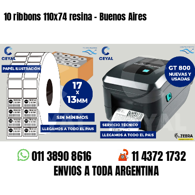 10 ribbons 110x74 resina - Buenos Aires