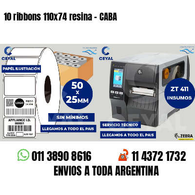 10 ribbons 110x74 resina - CABA