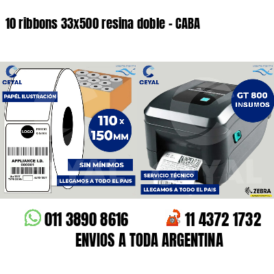 10 ribbons 33x500 resina doble - CABA